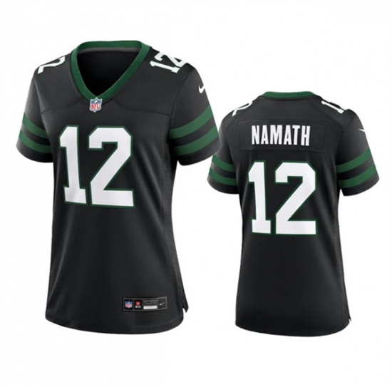 Women's New York Jets #12 Joe Namath Black 2024 Football Stitched Jersey(Run Small) - Ujersey