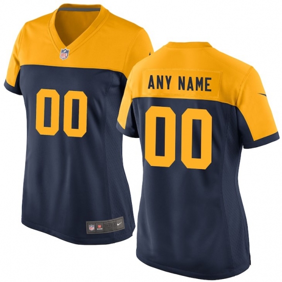 Women's Green Bay Packers Nike Navy Custom Throwback Jersey - Ujersey