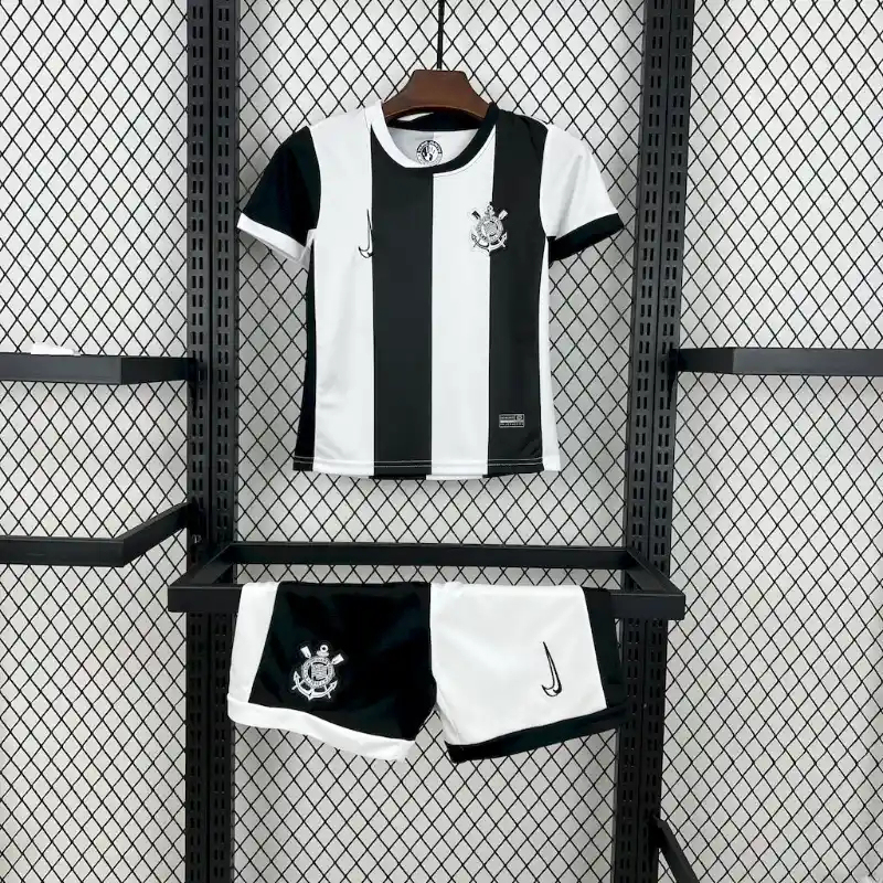 Corinthians Soccer Jersey Third Away Kids Kit Jersey+Shorts 2024 - Ujersey NHL