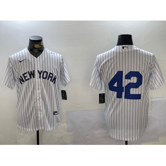Men's New York Yankees #42 Jackie Robinson White Cool Base Stitched Jersey - Ujersey