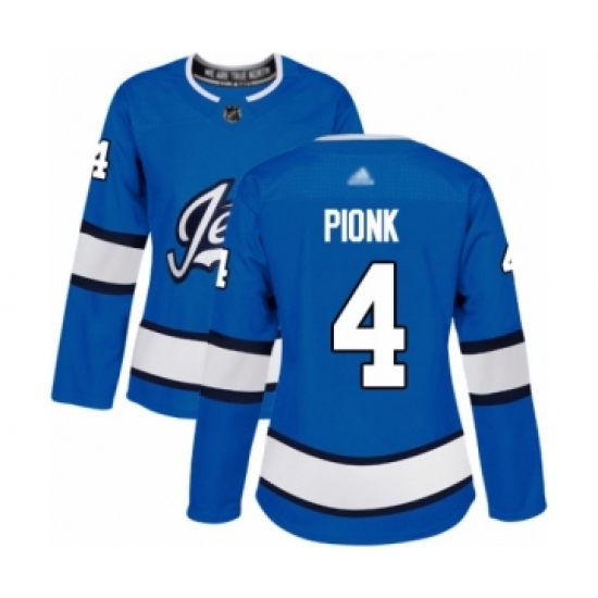 Women's Winnipeg Jets #4 Neal Pionk Authentic Blue Alternate Hockey Jersey - Ujersey