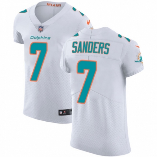 Men's Nike Miami Dolphins #7 Jason Sanders White Vapor Untouchable Elite Player NFL Jersey - Ujersey