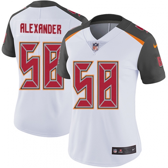 Women's Nike Tampa Bay Buccaneers #58 Kwon Alexander White Vapor Untouchable Limited Player NFL Jersey - Ujersey