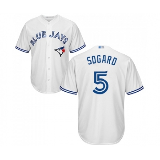 Youth Toronto Blue Jays #5 Eric Sogard Replica White Home Baseball Jersey