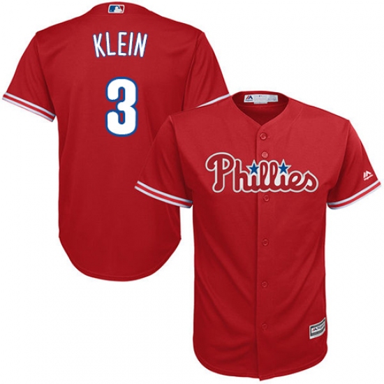 Men's Majestic Philadelphia Phillies #3 Chuck Klein Replica Red Alternate Cool Base MLB Jersey - Ujersey