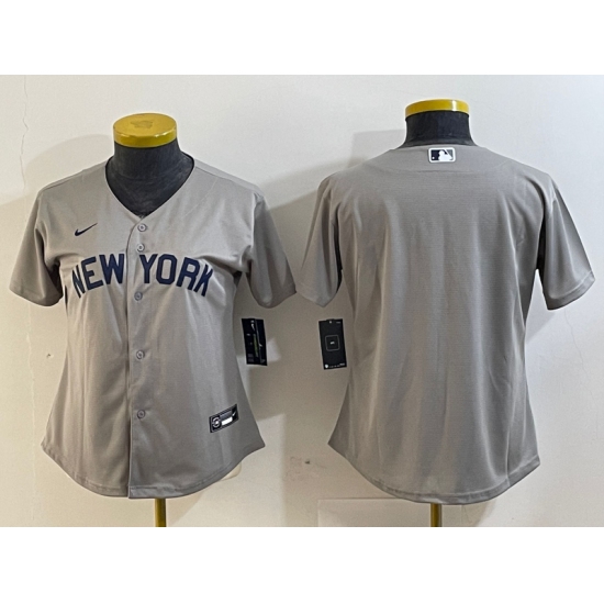 Women's New York Yankees Blank Gray Field of Dreams Cool Base Jersey - Ujersey