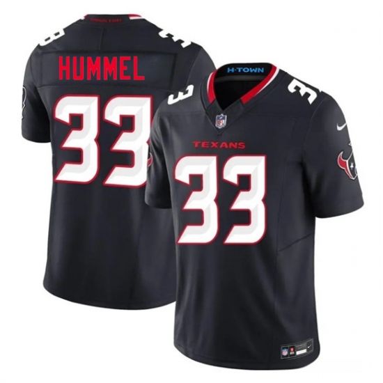 Men's Houston Texans #33 Jake Hummel Navy 2nd Alternate 2026 F.U.S.E. Vapor Limited Football Stitched Jersey - Ujersey