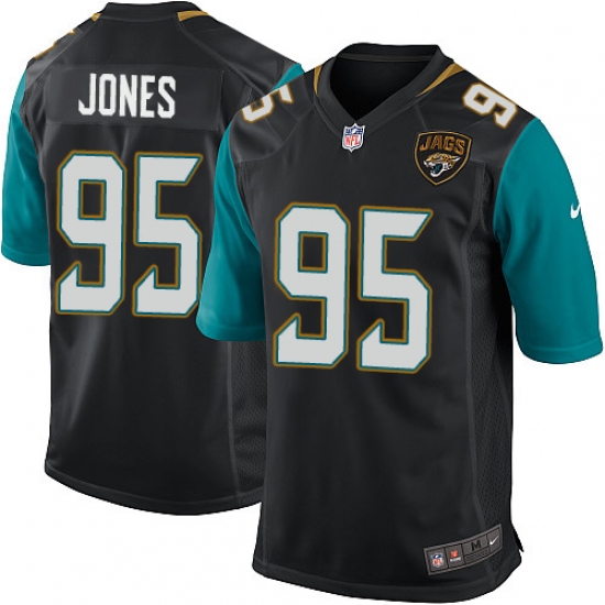 Men's Nike Jacksonville Jaguars #95 Abry Jones Game Black Alternate NFL Jersey - Ujersey