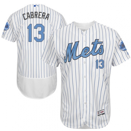 Men's Majestic New York Mets #13 Asdrubal Cabrera Authentic White 2016 Father's Day Fashion Flex Base MLB Jersey - Ujersey