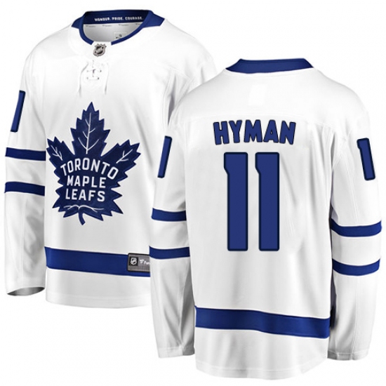 Men's Toronto Maple Leafs #11 Zach Hyman Fanatics Branded White Away Breakaway NHL Jersey - Ujersey
