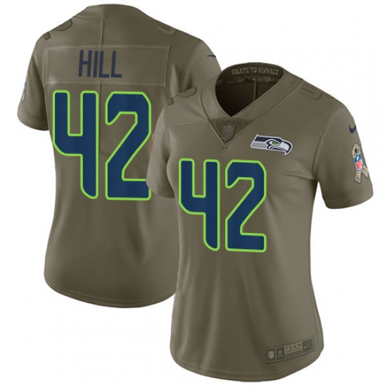Women's Nike Seattle Seahawks #42 Delano Hill Limited Olive 2017 Salute to Service NFL Jersey - Ujersey