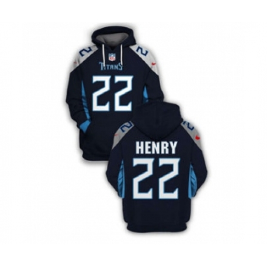 Men's Tennessee Titans #22 Derrick Henry 2021 Navy Pullover Football Hoodie - Ujersey