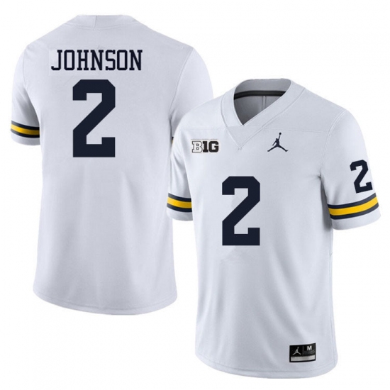 Men's Michigan Wolverines #2 Will Johnson White Stitched Jersey - Ujersey
