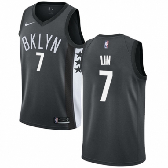 Youth Nike Brooklyn Nets #7 Jeremy Lin Authentic Gray NBA Jersey Statement Edition - Ujersey