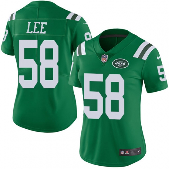 Women's Nike New York Jets #58 Darron Lee Limited Green Rush Vapor Untouchable NFL Jersey - Ujersey