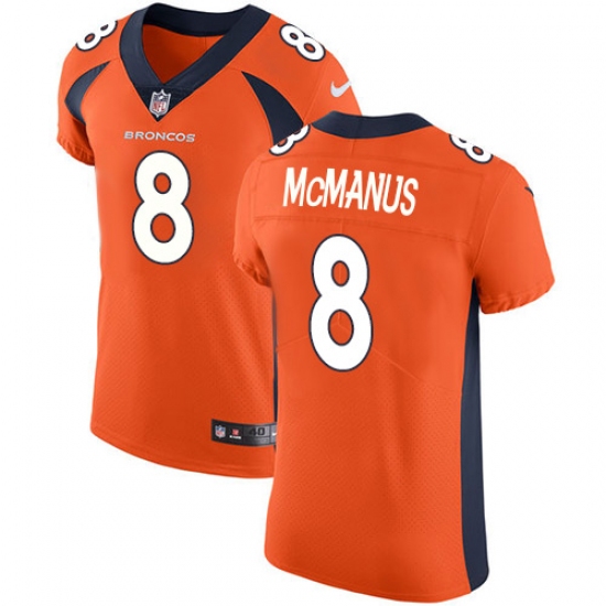 Men's Nike Denver Broncos #8 Brandon McManus Orange Team Color Vapor Untouchable Elite Player NFL Jersey - Ujersey