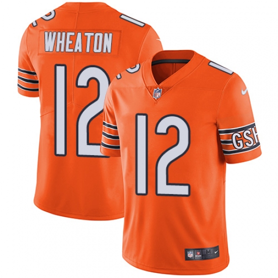 Men's Nike Chicago Bears #12 Markus Wheaton Elite Orange Rush Vapor Untouchable NFL Jersey - Ujersey