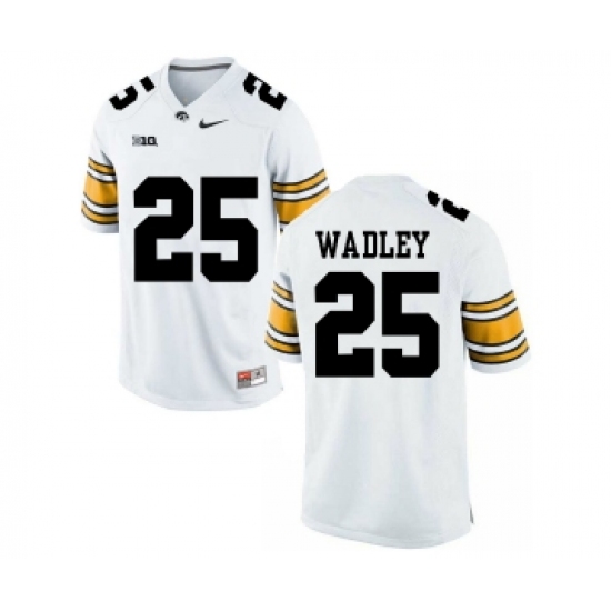 Iowa Hawkeyes 25 Akrum Wadley White College Football Jersey - Ujersey