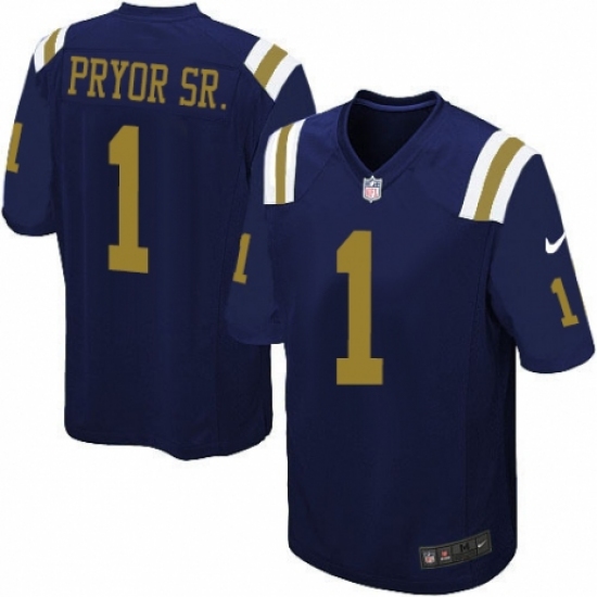 Men's Nike New York Jets #1 Terrelle Pryor Sr. Limited Navy Blue Alternate NFL Jersey - Ujersey