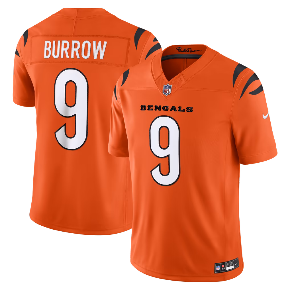 Men's Cincinnati Bengals Joe Burrow Nike Orange Alternate Vapor F.U.S.E. Stitched Limited Jersey - SUjersey01