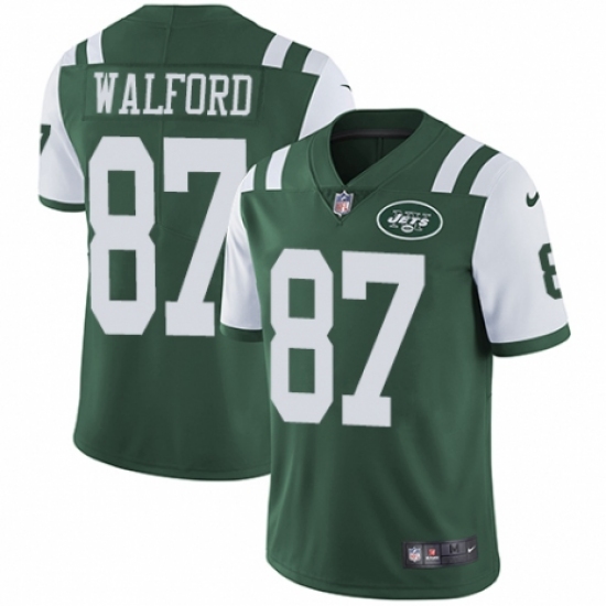 Youth Nike New York Jets #87 Clive Walford Green Team Color Vapor Untouchable Elite Player NFL Jersey - Ujersey
