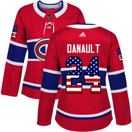 Women's Adidas Montreal Canadiens #24 Phillip Danault Authentic Red USA Flag Fashion NHL Jersey - Ujersey