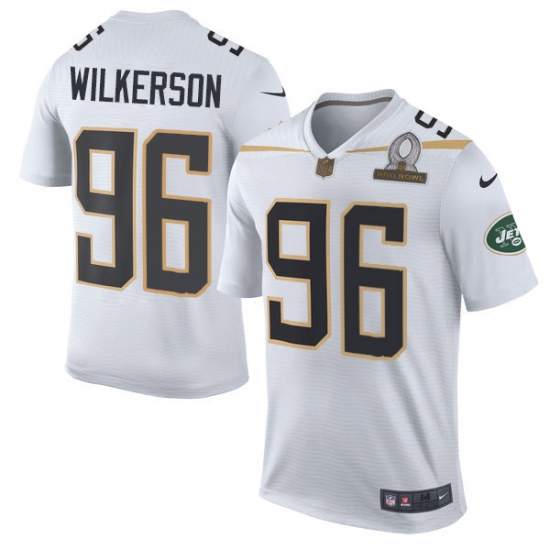 Men's Nike New York Jets #96 Muhammad Wilkerson Elite White Team Rice 2016 Pro Bowl NFL Jersey - Ujersey
