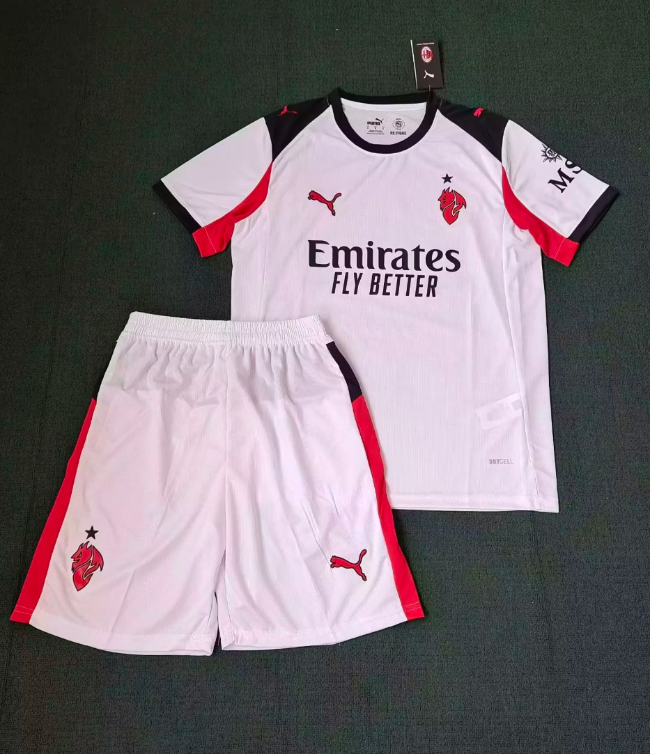 AC Milan Away football jersey Kids Kit Jersey+Shorts 2026 - Ujersey NHL