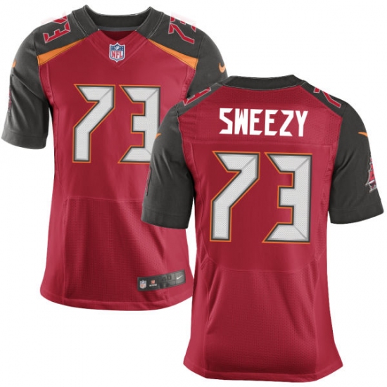 Men's Nike Tampa Bay Buccaneers #73 J. R. Sweezy Elite Red Team Color NFL Jersey