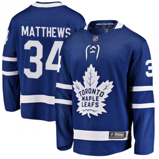 Youth Toronto Maple Leafs #34 Auston Matthews Fanatics Branded Royal Blue Home Breakaway NHL Jersey - Ujersey