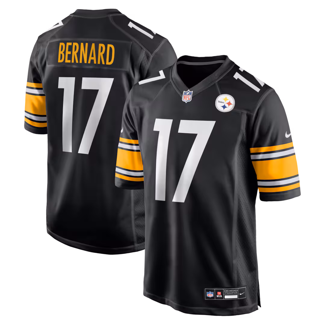 Men's Pittsburgh Steelers Germie Bernard Nike Black Game Jersey - Ujersey