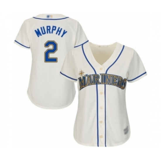 Women's Seattle Mariners #2 Tom Murphy Authentic Cream Alternate Cool Base Baseball Player Jersey - Ujersey
