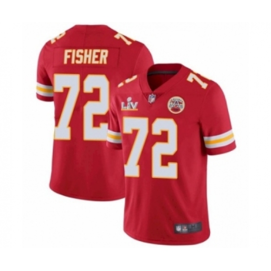 Men's  Kansas City Chiefs #72 Eric Fisher Red 2021 Super Bowl LV Jersey - Ujersey