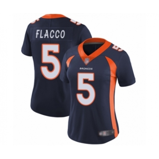 Women's Denver Broncos #5 Joe Flacco Navy Blue Alternate Vapor Untouchable Limited Player Football Jersey - Ujersey