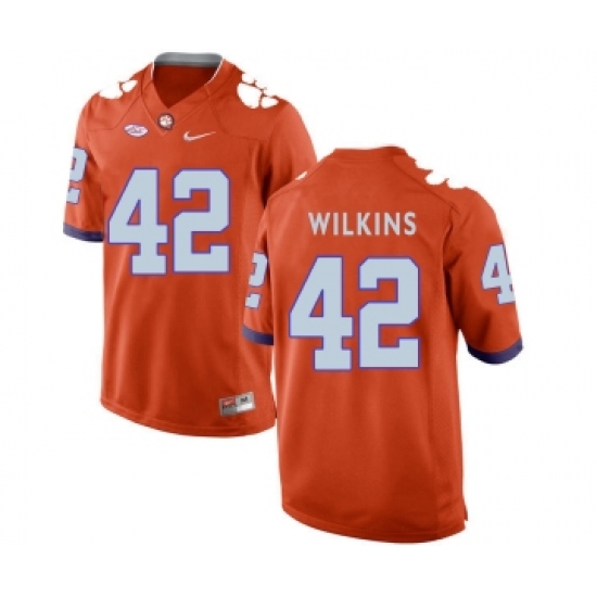 Clemson Tigers 42 Christian Wilkins Orange College Football Jersey - Ujersey