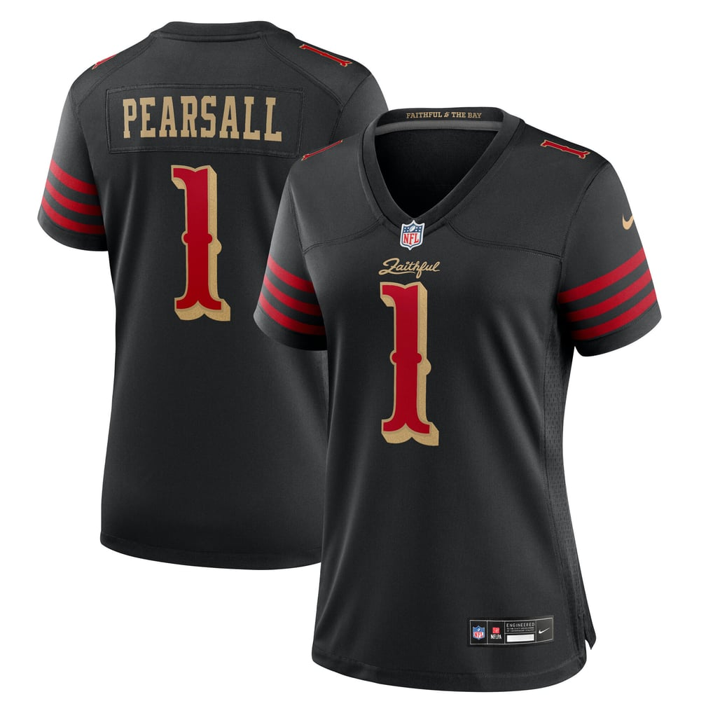 Women's San Francisco 49ers Ricky Pearsall Nike Black 2025 Rivalries Collection Game Jersey - Ujersey