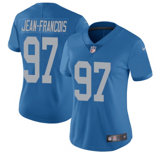 Women's Nike Detroit Lions #97 Ricky Jean Francois Blue Alternate Vapor Untouchable Limited Player NFL Jersey - Ujersey