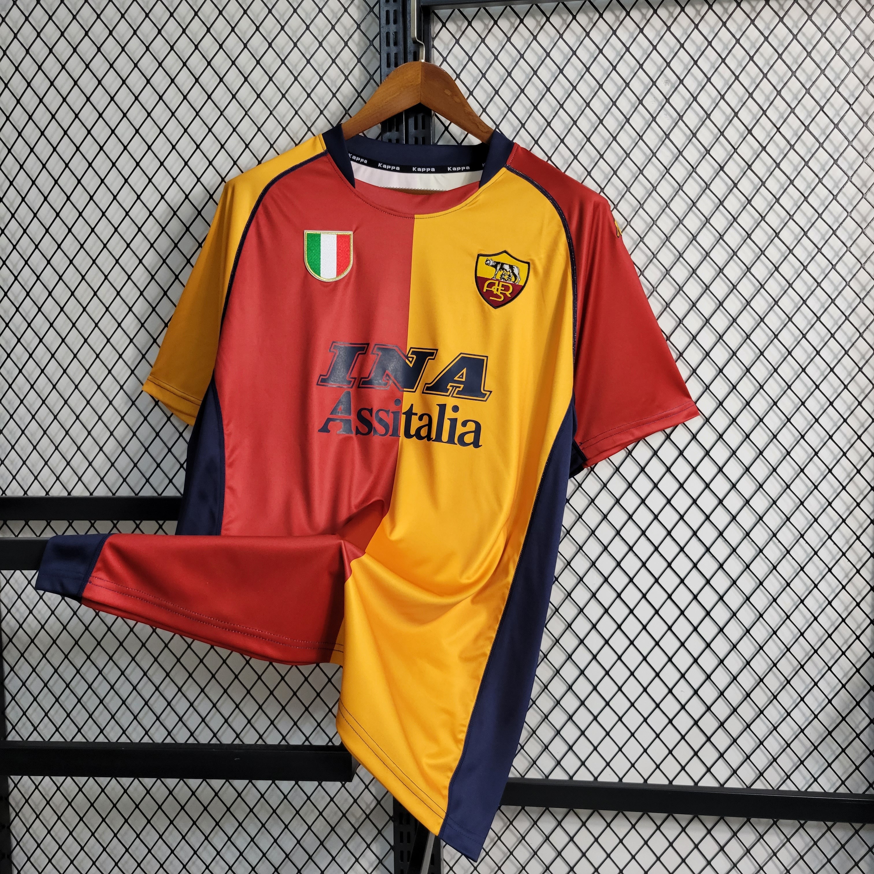 Roma Retro Soccer Jersey Home Custom Shirt 2001/02 - Ujersey
