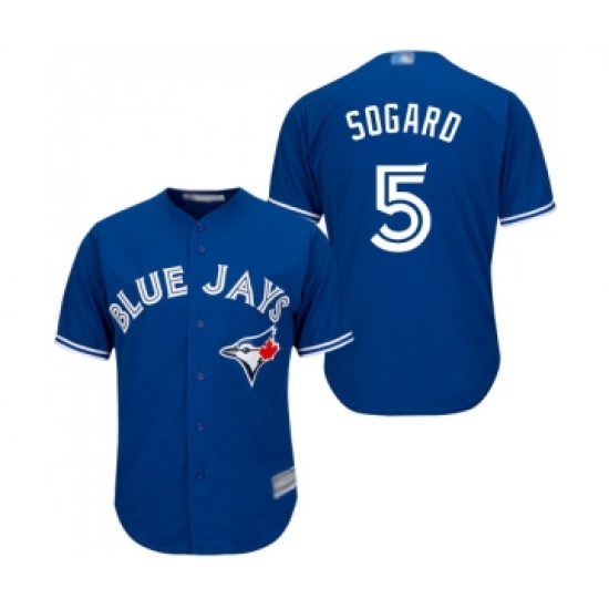 Men's Toronto Blue Jays #5 Eric Sogard Replica Blue Alternate Baseball Jersey - Ujersey