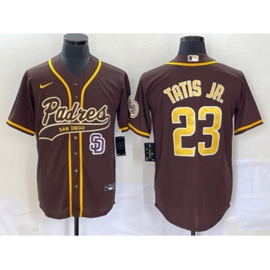Men's San Diego Padres #23 Fernando Tatis Jr Brown NEW 2023 Cool Base Stitched Jersey - Ujersey