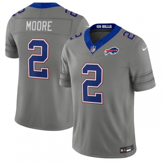 Men's Buffalo Bills #2 D.J. Moore Gray F.U.S.E. 2026 Nickel City Vapor Football Stitched Jersey