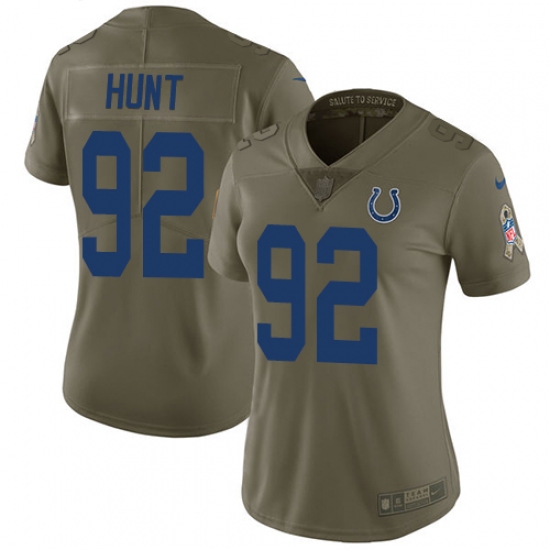 Women's Nike Indianapolis Colts #92 Margus Hunt Limited Olive 2017 Salute to Service NFL Jersey - Ujersey