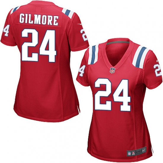 Women's Nike New England Patriots #24 Stephon Gilmore Game Red Alternate NFL Jersey - Ujersey