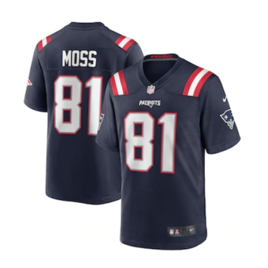 Men's New England Patriots #81 Randy Moss Blue Limited Stitched Jersey - Ujersey