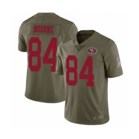 Men's San Francisco 49ers #84 Kendrick Bourne Limited Olive 2017 Salute to Service Football Jersey - Ujersey