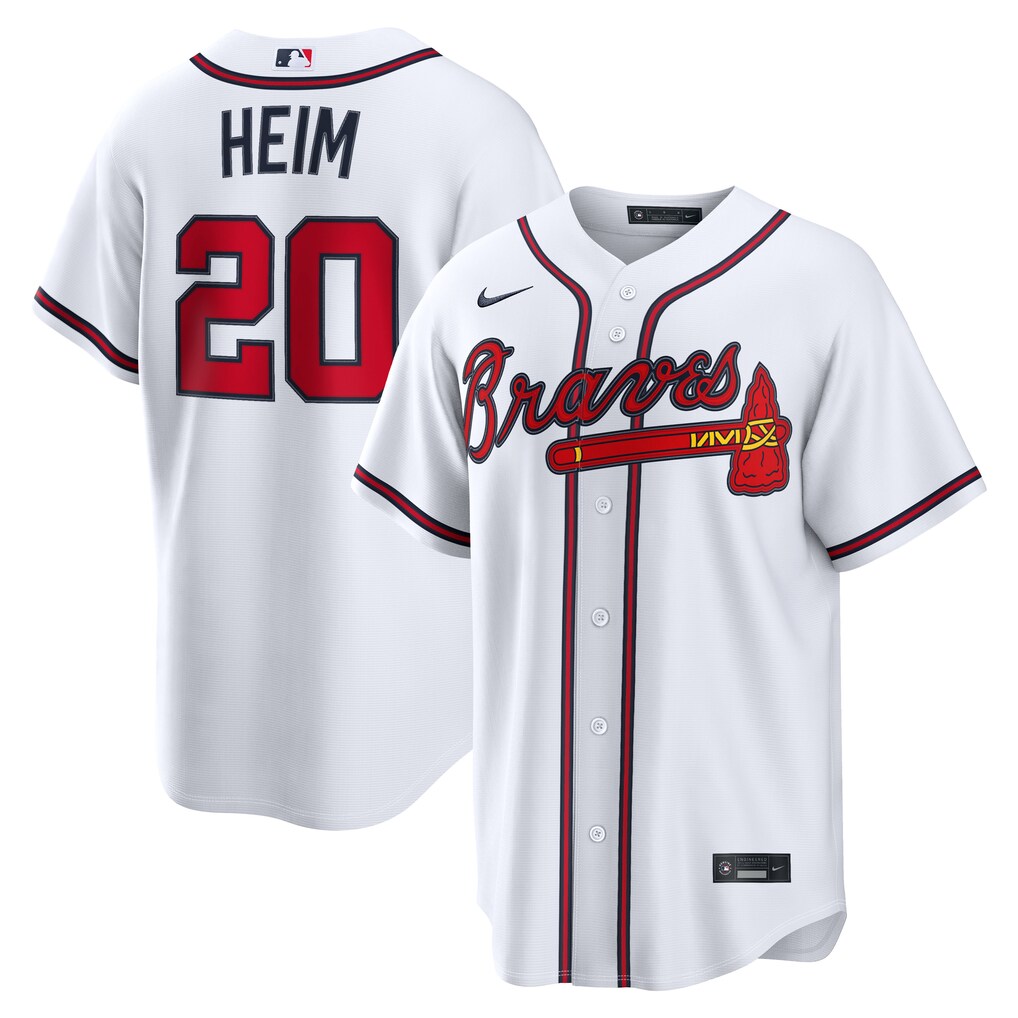 Men's Atlanta Braves Jonah Heim Nike White Home Replica Jersey - Ujersey Shop