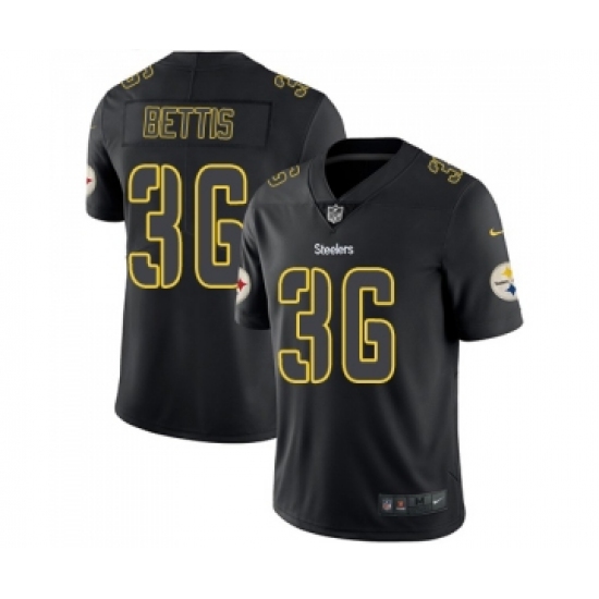 Men's Pittsburgh Steelers #36 Jerome Bettis Limited Black Rush Impact Football Jersey - Ujersey