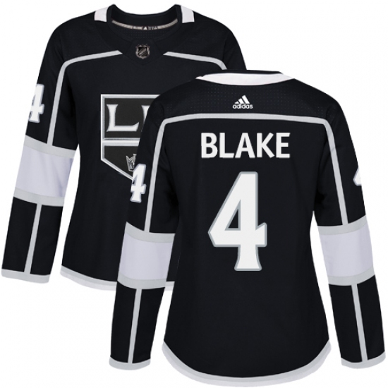 Women's Adidas Los Angeles Kings #4 Rob Blake Authentic Black Home NHL Jersey - Ujersey