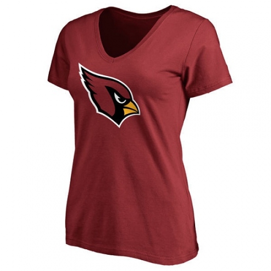 NFL Women Arizona Cardinals Pro Line Cardinal Primary Team Logo Slim Fit T-Shirt - Ujersey