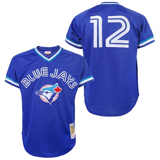 Men's Mitchell and Ness Toronto Blue Jays #12 Roberto Alomar Replica Blue 1993 Throwback MLB Jersey - Ujersey